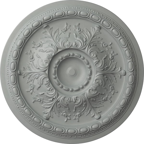 Ekena Millwork Stockport Ceiling Medallion (Fits Canopies up to 6 1/4"), 28"OD x 2 3/4"P, Primed White CM28ST - main